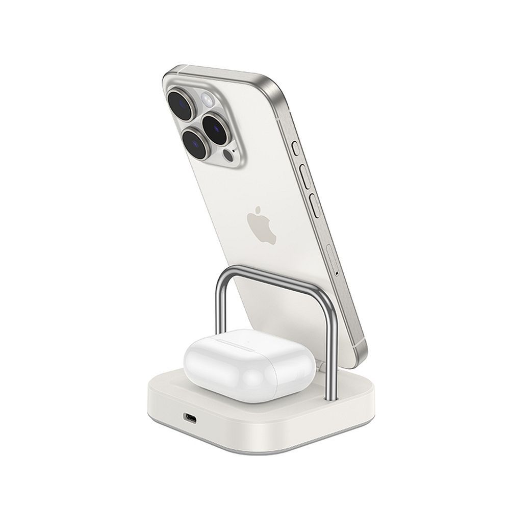 Trådlös Nätverksladdare HOCO CQ16A 3in1, 15W, 1.67A, Vit