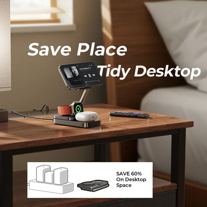 Trådlös nätverksladdare Lisen 3in1, 15W, 1.67A, Svart YL0424010003