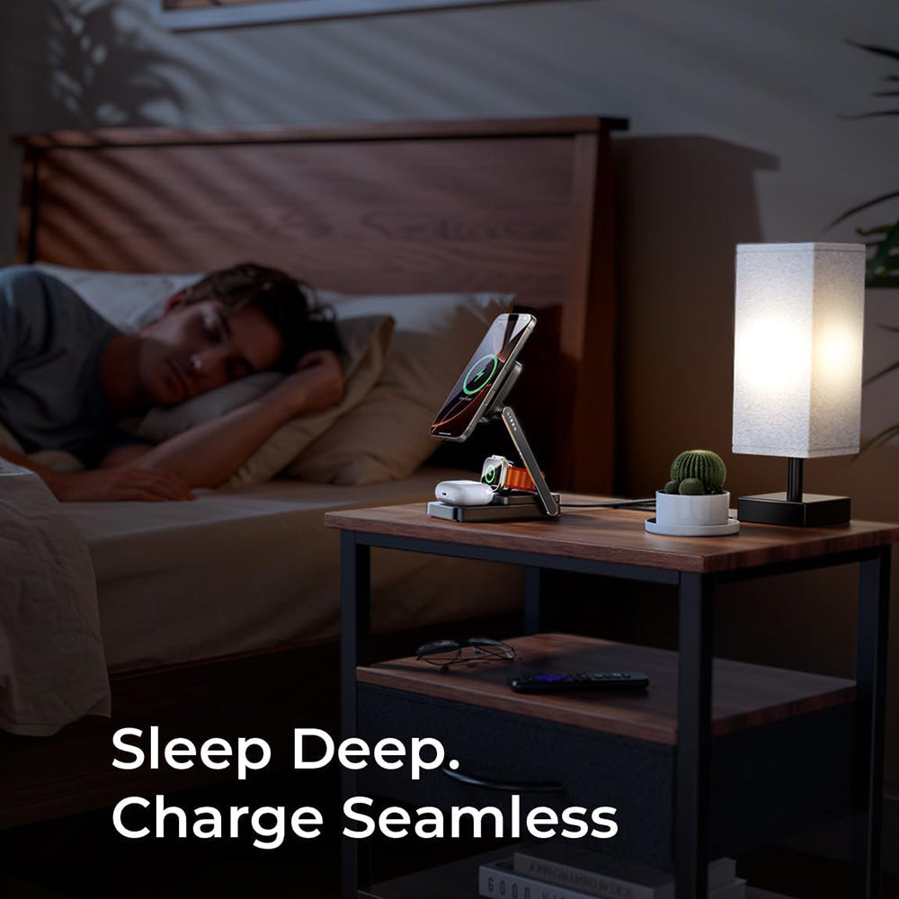 Trådlös nätverksladdare Lisen 3in1, 15W, 1.67A, Svart YL0424010003