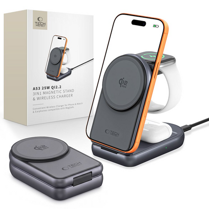Trådlös nätadapter Tech-Protect A53 3i1, 25W, Grå