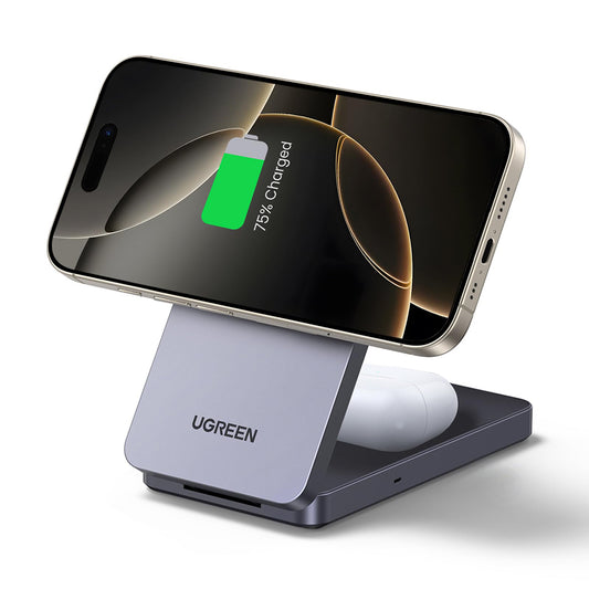 UGREEN W528 2in1 Trådlös Nätverksladdare, 20W, 1.67A, Svart
