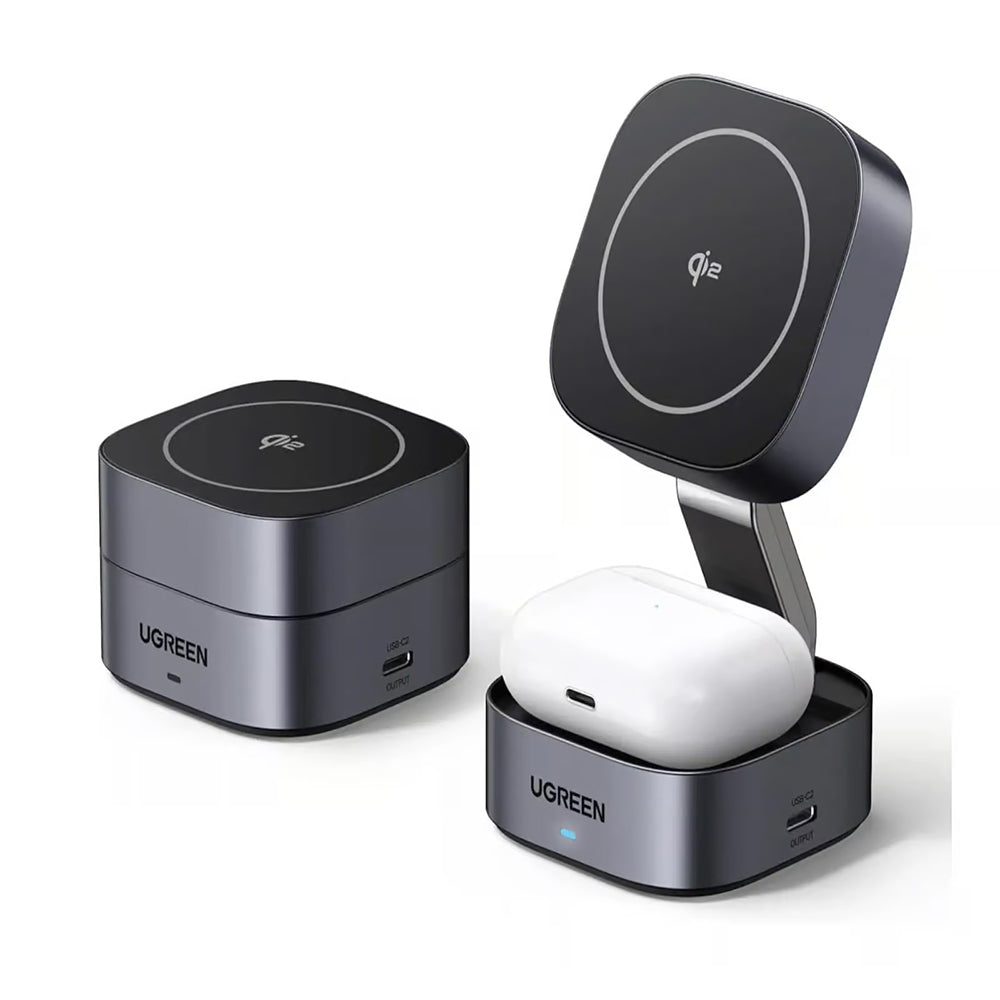 UGREEN W702 3in1 Trådlös Nätverksladdare, 20W, 1.67A, 1 x USB-C, Svart
