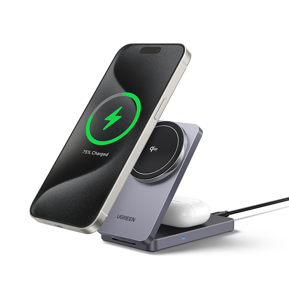 UGREEN W706 2in1 Trådlös Nätverksladdare, 20W, 1.67A, Svart