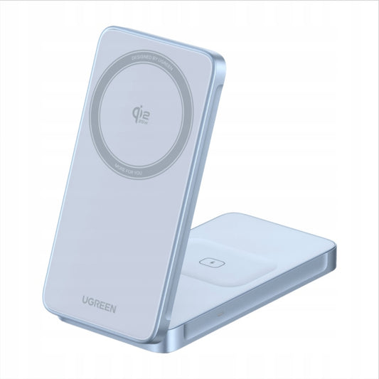 UGREEN MagFlow 2in1 Trådlös Nätverksladdare, 25W, Blå
