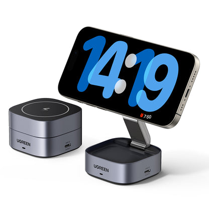 UGREEN W526 3in1 Trådlös Nätverksladdare, 20W, 1.67A, 1 x USB-C, Svart