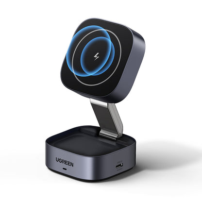 UGREEN W526 3in1 Trådlös Nätverksladdare, 20W, 1.67A, 1 x USB-C, Svart