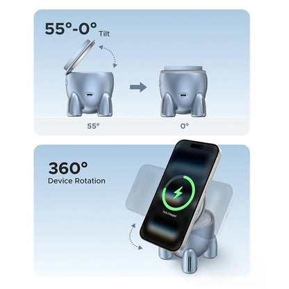 Trådlös Nätverksladdare UGREEN W713 2in1, 25W, Blå