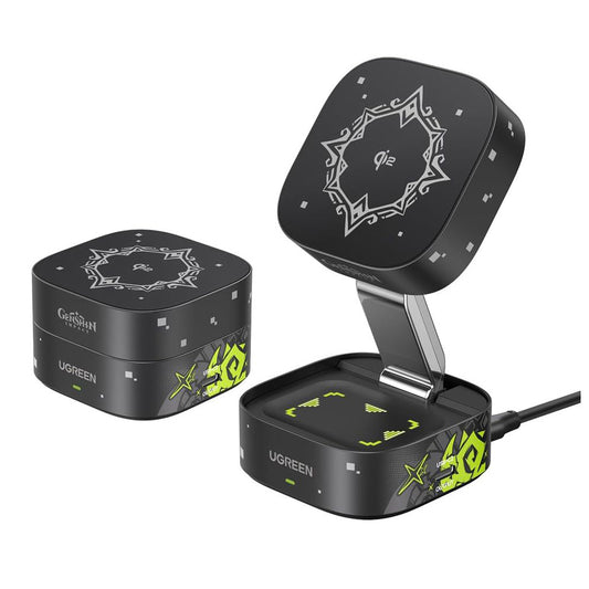 UGREEN Genshin Impact Ed.W702 2n1 trådlös nätverksladdare, 25W, 1.67A, 1 x USB-C, Svart