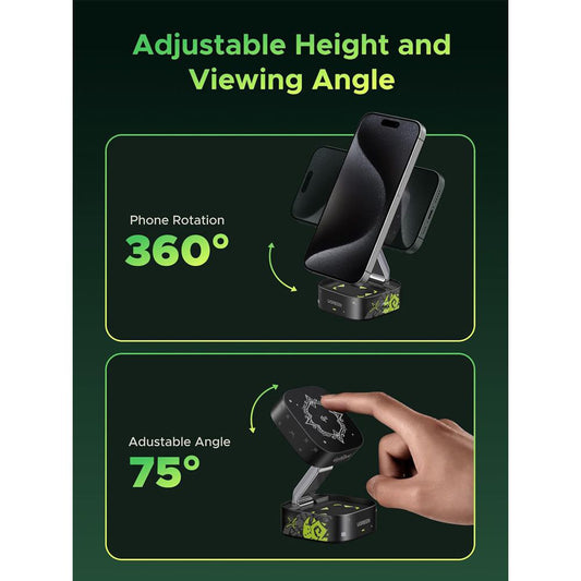 UGREEN Genshin Impact Ed.W702 2n1 trådlös nätverksladdare, 25W, 1.67A, 1 x USB-C, Svart