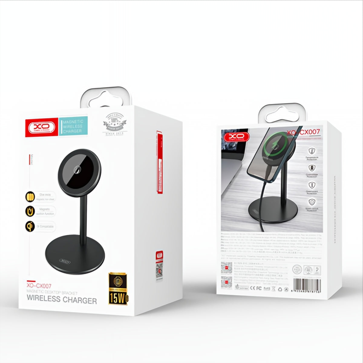 Trådlös nätverksladdare XO Design CX007, 15W, 1.67A, Svart