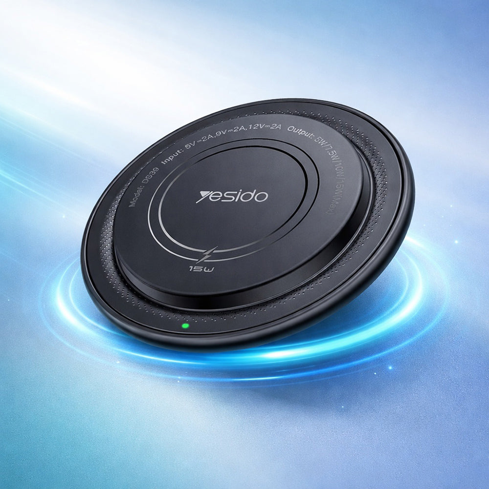Trådlös nätverksladdare Yesido DS39, 15W, 1.67A, Svart