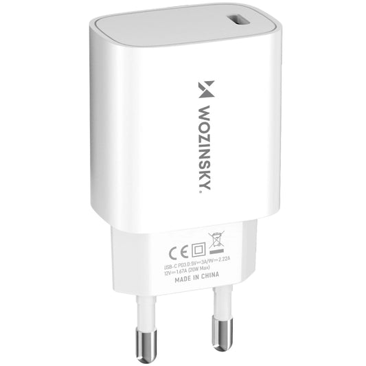 Nätadapter WZK WGWCCW, 20W, 3A, 1 x USB-C, Vit