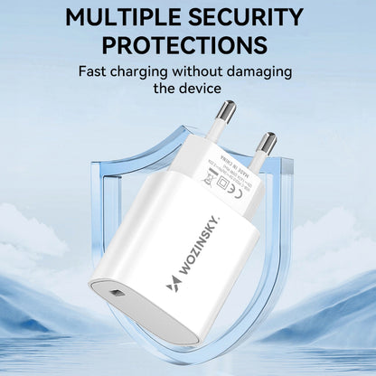 Nätadapter WZK WGWCCW, 20W, 3A, 1 x USB-C, Vit