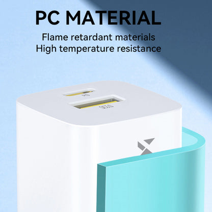 Nätverksladdare WZK WWCEAC, 33W, 3A, 1 x USB-A - 1 x USB-C, Vit