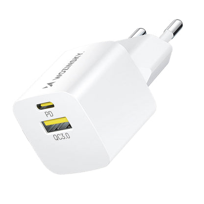 Nätverksladdare WZK WWCEAC, 33W, 3A, 1 x USB-A - 1 x USB-C, Vit