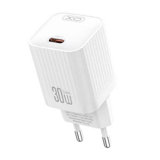 Nätverksladdare XO Design L148, 30W, 3A, 1 x USB-C, Vit