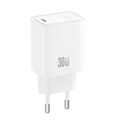 XO Design CE53 nätladdare, 30 W, 3 A, 1 x USB-C, vit