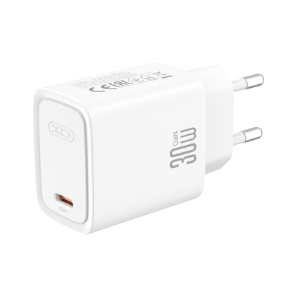 XO Design CE53 nätladdare, 30 W, 3 A, 1 x USB-C, vit