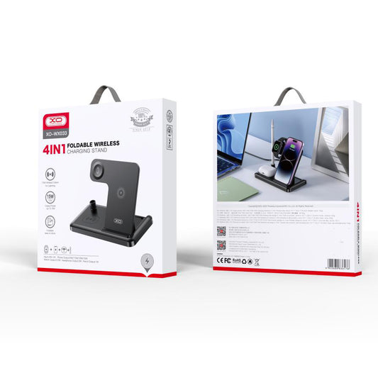 Trådlös nätverksladdare XO Design WX033 4in1, 15W, 1.67A, Svart