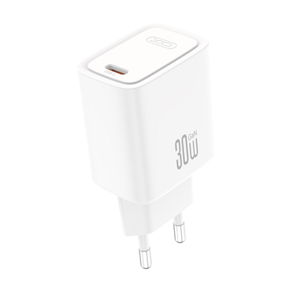XO Design CE53 nätladdare, 30 W, 3 A, 1 x USB-C, vit