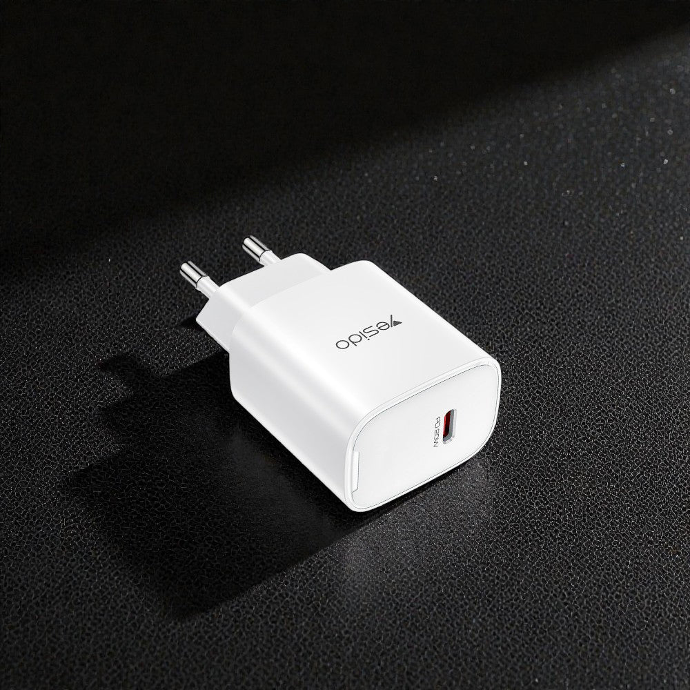 Nätverksladdare Yesido YC01E, 20W, 3A, 1 x USB-C, Vit