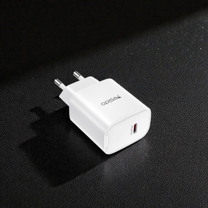 Nätverksladdare Yesido YC01E, 20W, 3A, 1 x USB-C, Vit