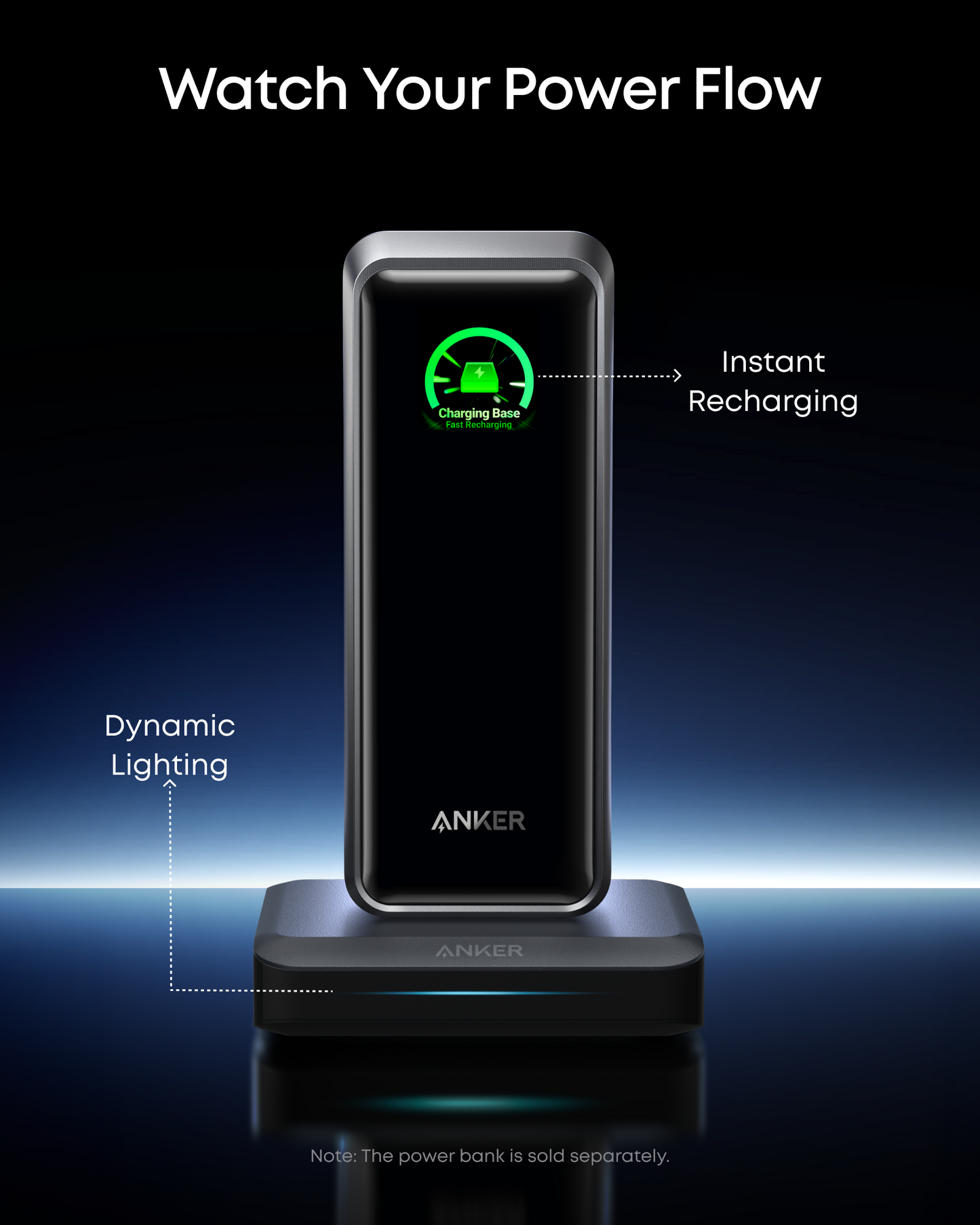 Anker laddningsstation för externa batterier Prime, 150W, 5A, 1 x Pogo Pin - 1 x USB-A - 2 x USB-C, Svart A1903G11