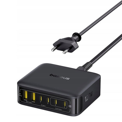 Baseus EnerFill FH21 laddningsstation, 120W, 3.25A, 2 x USB-A - 4 x USB-C, Svart E0120T00