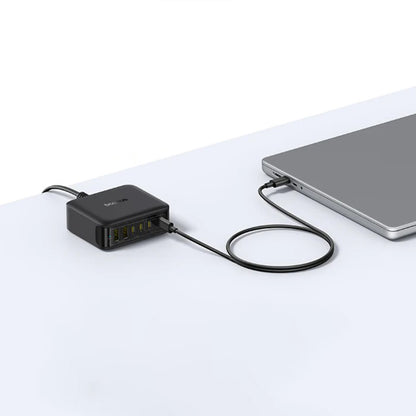 Baseus EnerFill FH21 laddningsstation, 120W, 3.25A, 2 x USB-A - 4 x USB-C, Svart E0120T00