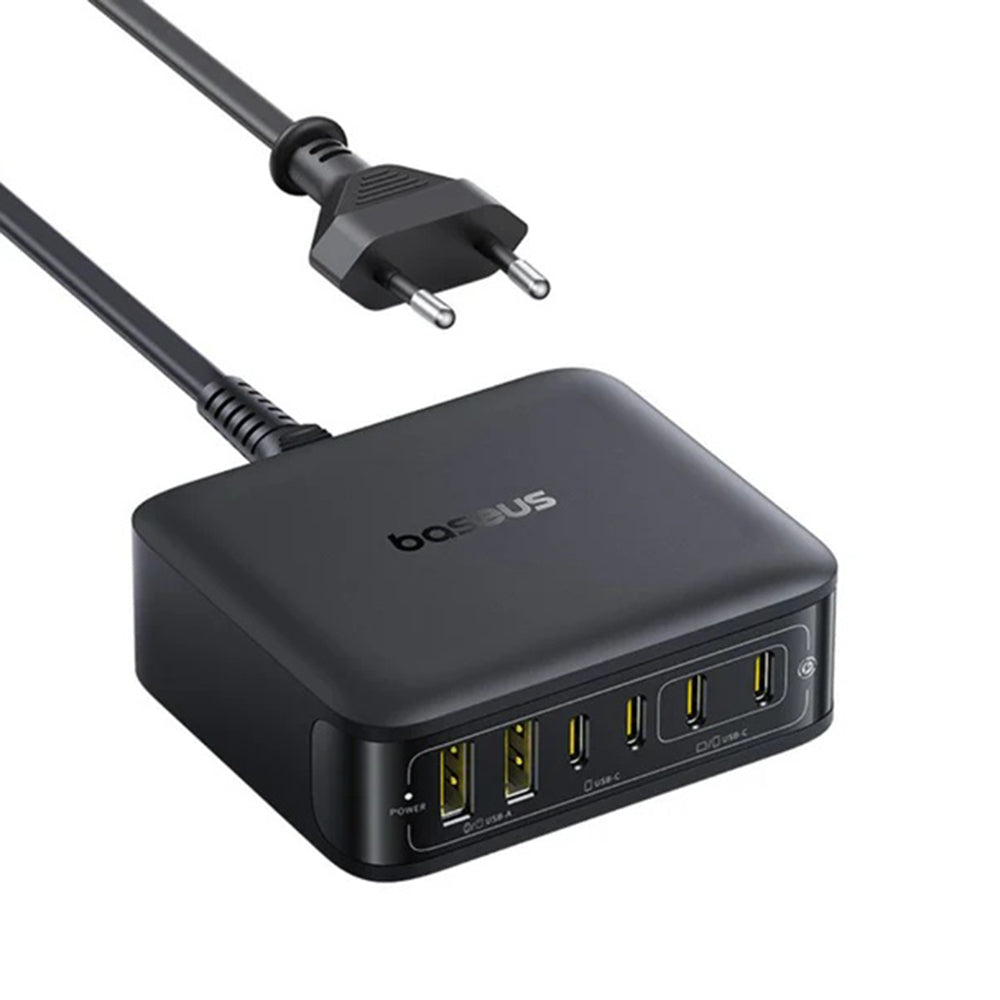 Baseus EnerFill FH21 laddningsstation, 120W, 3.25A, 2 x USB-A - 4 x USB-C, Svart E0120T00