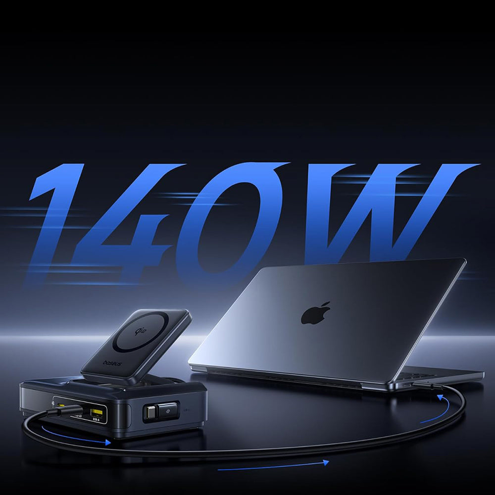 Baseus Nomos NH21 QI 5in1 laddstation, 160W, 5A, 1 x USB-A - 2 x USB-C, svart E0121700