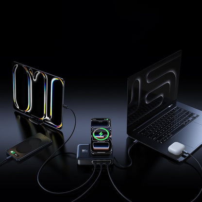 Baseus Nomos NH21 QI 5in1 laddstation, 160W, 5A, 1 x USB-A - 2 x USB-C, svart E0121700