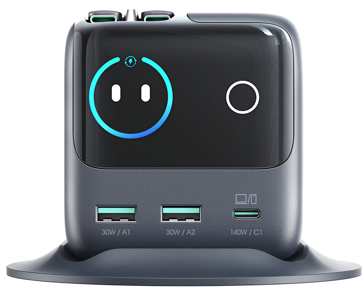 Laddstation med USB-C-kabel Joyroom Podix JR-TRD01, 140W, 1 x USB-C - 2 x USB-A, Grå