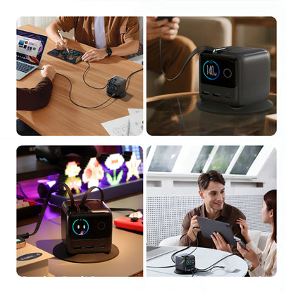 Laddstation med USB-C-kabel Joyroom Podix JR-TRD01, 140W, 1 x USB-C - 2 x USB-A, Grå