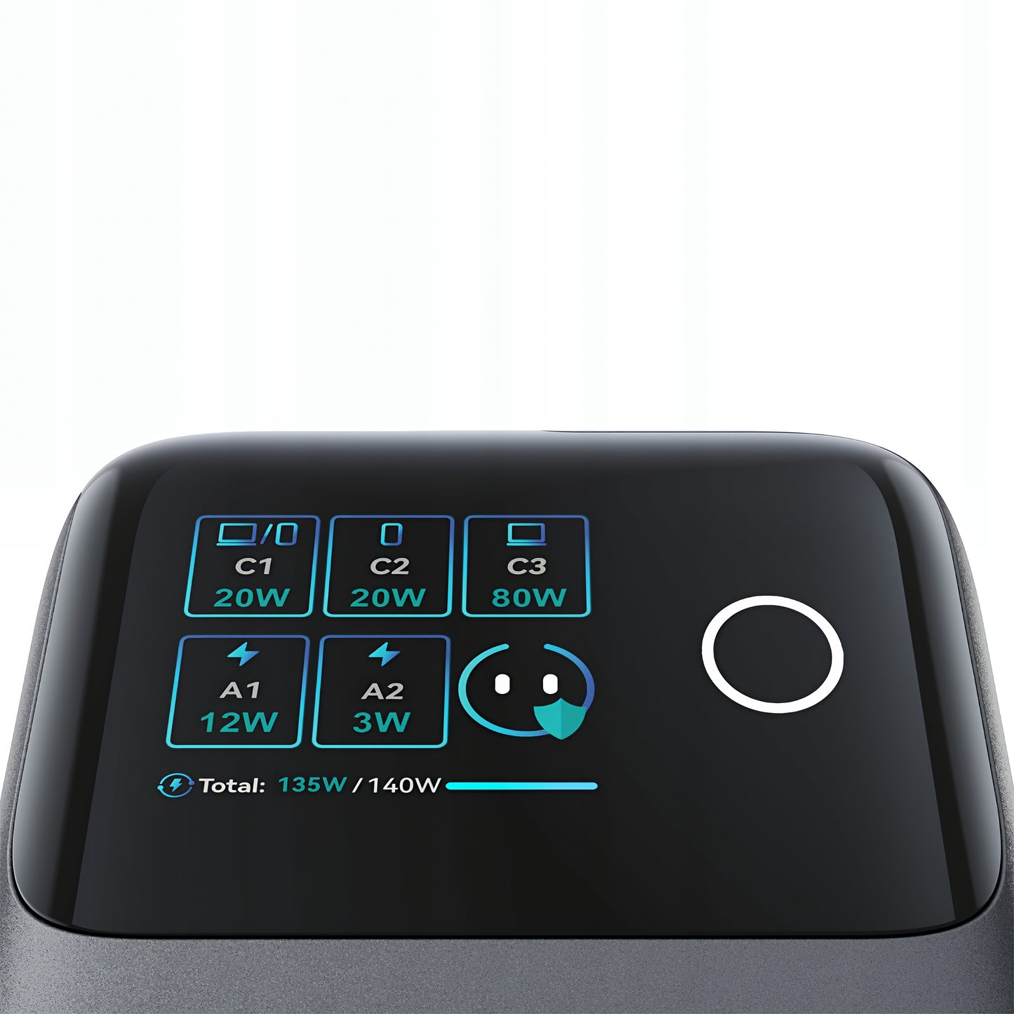 Laddstation med USB-C-kabel Joyroom Podix JR-TRD01, 140W, 1 x USB-C - 2 x USB-A, Grå