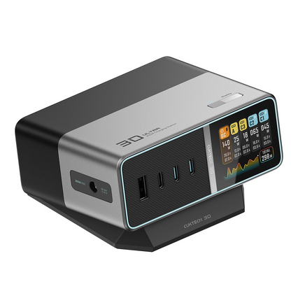 Laddstation Cuktech TA3005U, 300W, 1 x DC - 1 x USB-A - 3 x USB-C, Grå
