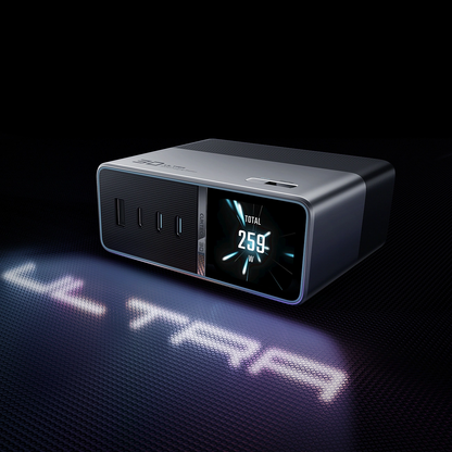Laddstation Cuktech TA3005U, 300W, 1 x DC - 1 x USB-A - 3 x USB-C, Grå