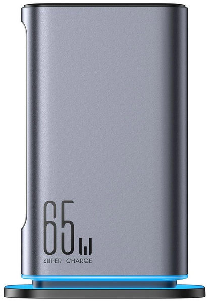 Joyroom JR-TCM02 UK laddstation, 65W, 3,25A, 2 x USB-A - 4 x USB-C, Grå