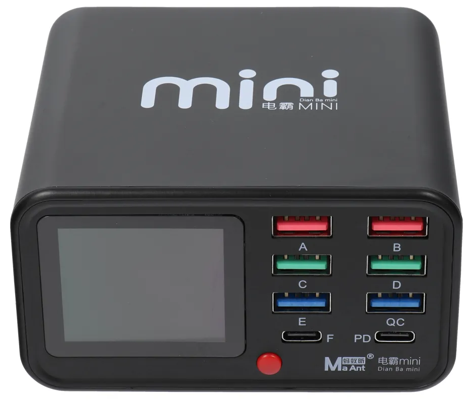 Laddstation MaAnt Dianba Mini, 75W, 2 x USB-C - 6 x USB-A, Svart