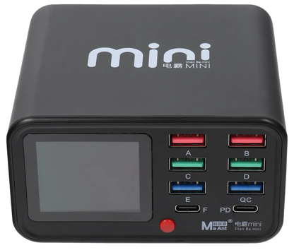 Laddstation MaAnt Dianba Mini, 75W, 2 x USB-C - 6 x USB-A, Svart