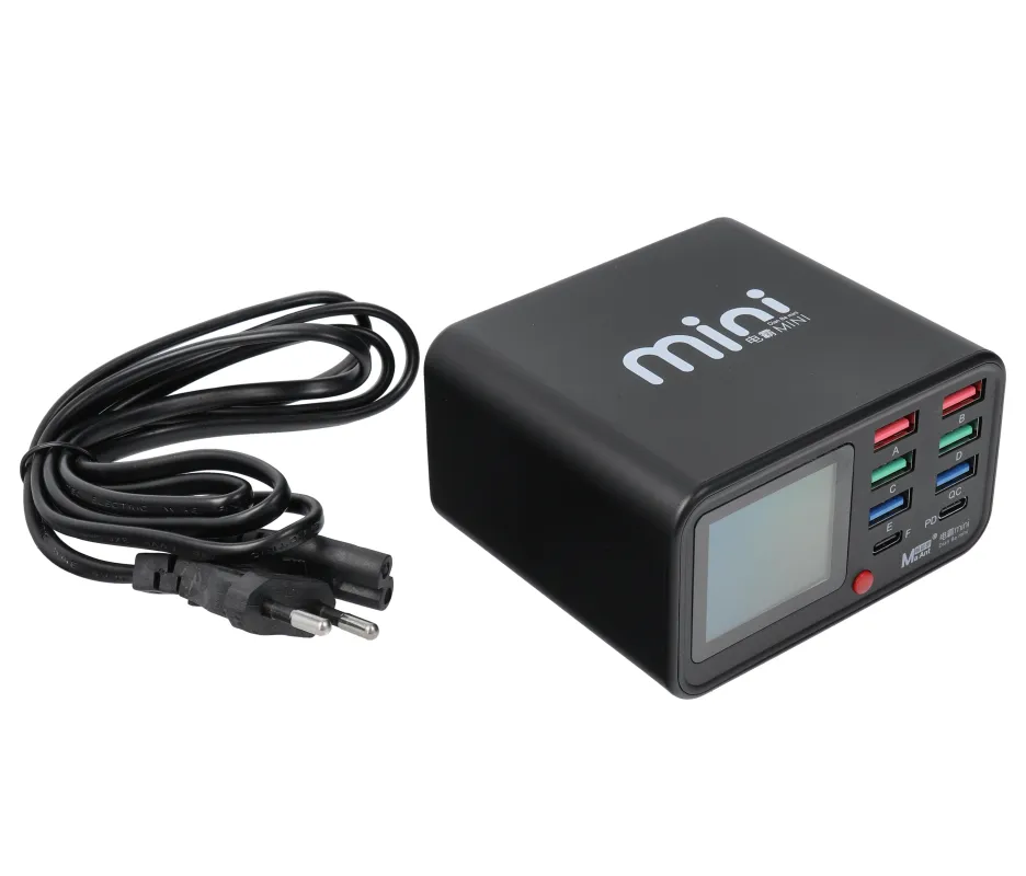 Laddstation MaAnt Dianba Mini, 75W, 2 x USB-C - 6 x USB-A, Svart