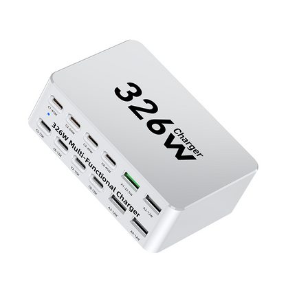OEM-laddstation WLX-818E, 326W, 3,25A, 4 x USB-A - 8 x USB-C, Vit