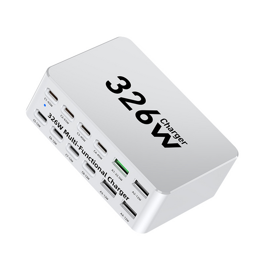 OEM-laddstation WLX-818E, 326W, 3,25A, 4 x USB-A - 8 x USB-C, Vit