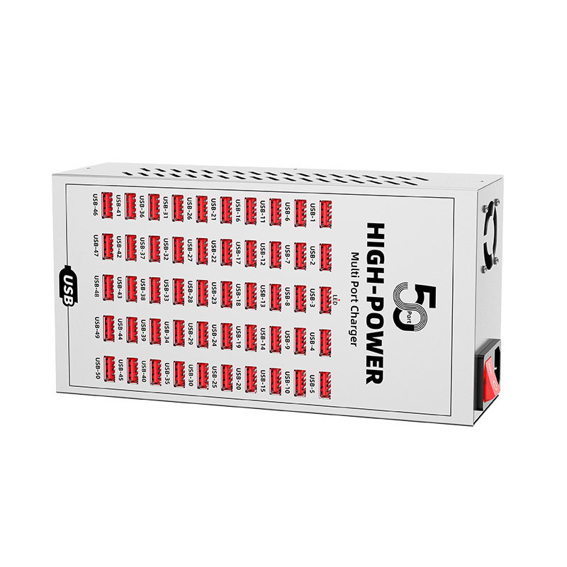 OEM-laddstation WLX-T2A, 200W, 2.4A, 50 x USB-A, Silver