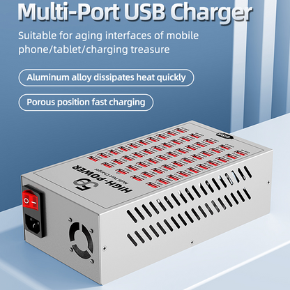 OEM-laddstation WLX-T2A, 200W, 2.4A, 50 x USB-A, Silver
