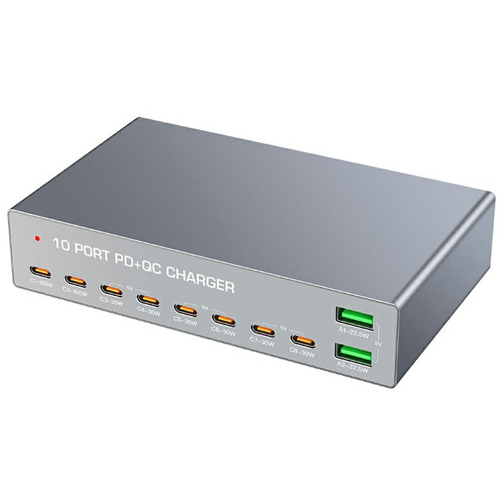 OEM-laddstation WLX-X6Y, 140W, 5A, 2 x USB-A - 8 x USB-C, Silver
