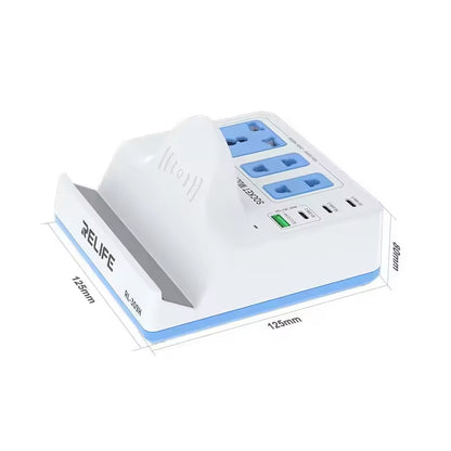 Relife RL-309H QI laddstation, 72W, 1 x USB-A - 3 x USB-C, Vit