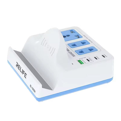 Relife RL-309H QI laddstation, 72W, 1 x USB-A - 3 x USB-C, Vit