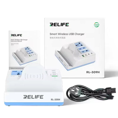 Relife RL-309H QI laddstation, 72W, 1 x USB-A - 3 x USB-C, Vit