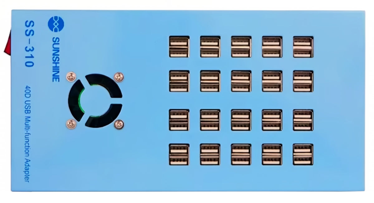 Laddstation Sunshine SS-310, 40 x USB-A, Blå